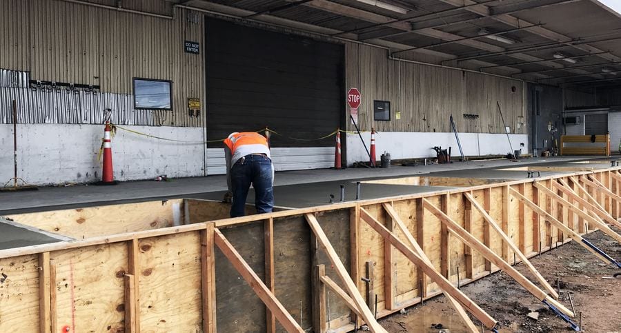 Dock rebuild — forming along the loading bays